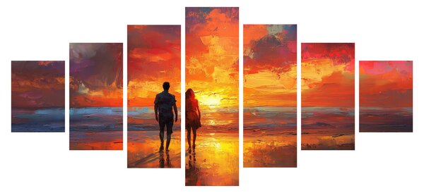 Obraz - Procházka na pláži (210x100 cm)
