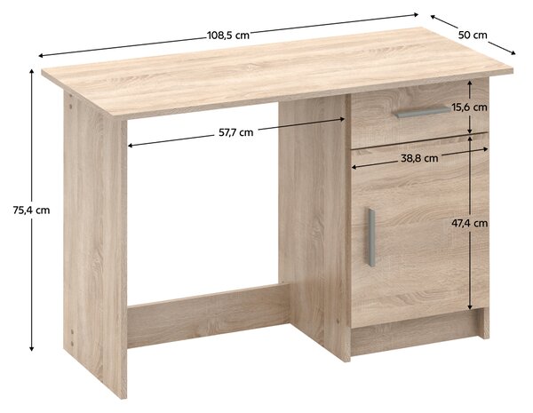 KONDELA Univerzální PC stůl, dub sonoma, SIRISS NEW