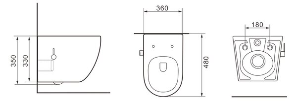 Erga Lily, závěsná WC mísa s funkcí bidetu + toaletní sedátko, bílá lesklá, ERG-V03-LILY-RIM-BID-WH