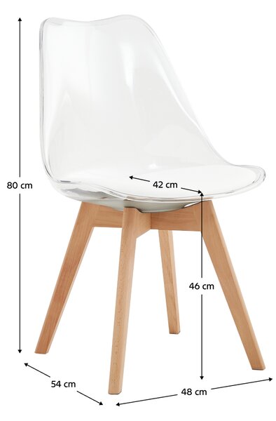 KONDELA Židle, transparentní, akryl/ekokůže/buk, BALI 2 NEW