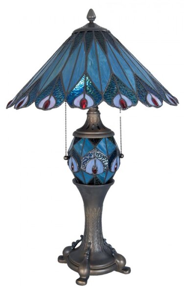 Stolní lampa Tiffany Peacock – 40x65 cm