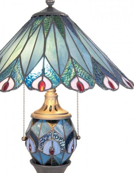 Stolní lampa Tiffany Peacock – 40x65 cm