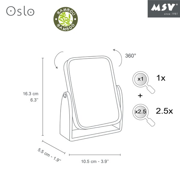 MSV kosmetické zvětšovací zrcátko OSLO, broskvové, plast