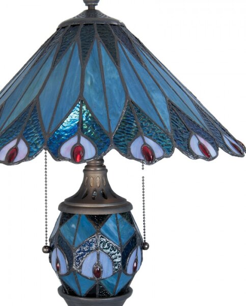 Stolní lampa Tiffany Peacock – 40x65 cm