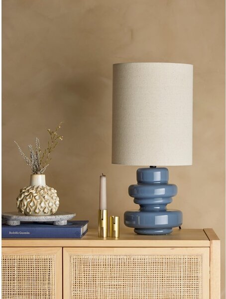 Modrá stolní lampa s textilním stínidlem (výška 51 cm) Fabiola – Bloomingville