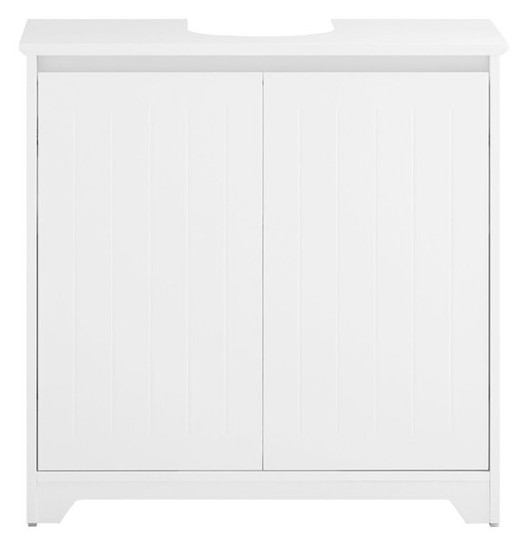 Sobuy Bzr108-Ii-W Umyvadlová Skříňka Skříňka Pod Umyvadlo Koupelnová Skříňka Koupelnový Nábytek Bílá 60X60X30Cm