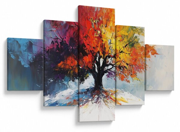 Obraz - Pestrobarevný strom (125x70 cm)
