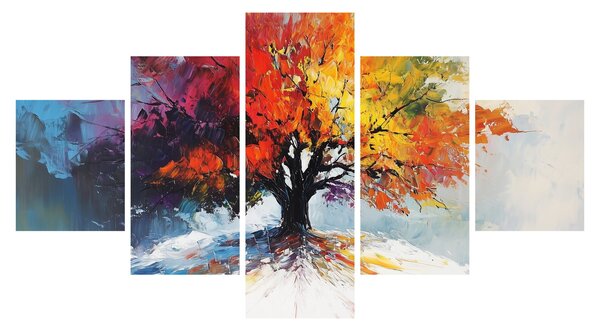 Obraz - Pestrobarevný strom (125x70 cm)