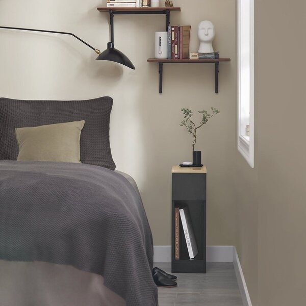 Sobuy Fbt111-Schx2 Noční Stolek Set 2 Ks Rozkládací Stolek Odkládací Stolek Úzký Telefonní Stolek Černá 20X60X35Cm