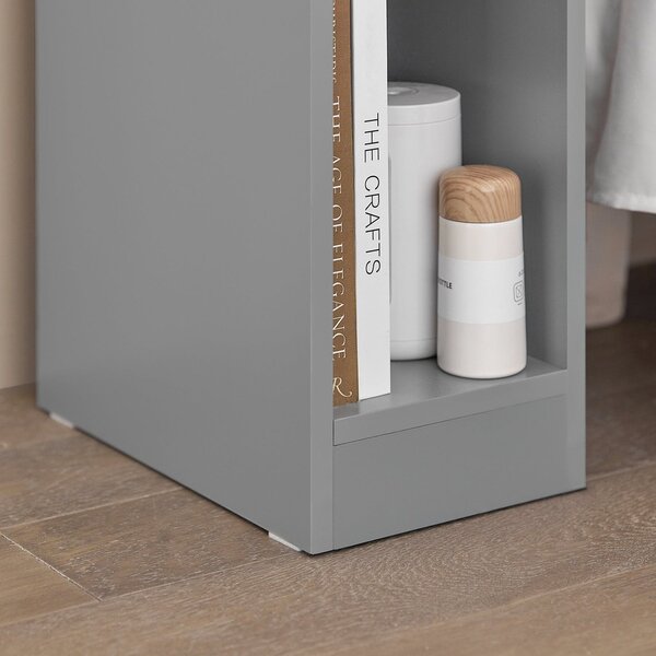 Sobuy Fbt111-Hgx2 Noční Stolek Set 2 Ks Rozkládací Stolek Odkládací Stolek Noční Skříňka Světle Šedá 20X60X35Cm