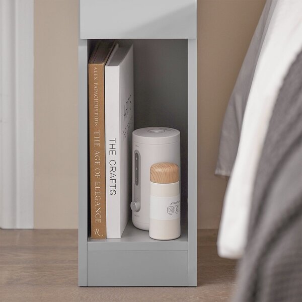 Sobuy Fbt111-Hgx2 Noční Stolek Set 2 Ks Rozkládací Stolek Odkládací Stolek Noční Skříňka Světle Šedá 20X60X35Cm