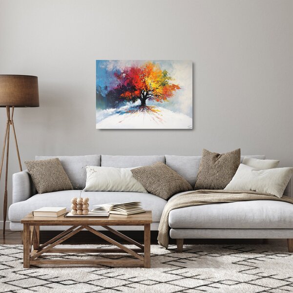 Skleněný obraz - Pestrobarevný strom (70x50 cm)