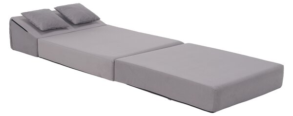 KONDELA Skládací matrace/křeslo, 2v1, světle šedá, PELOS