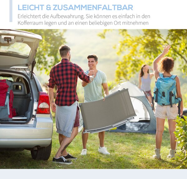 Outsunny 2dílná sada slunečních lehátek, zahradní lehátka, ergonomické textilní lehátko, hliníkové lehátko, světlá šedá 165 x 61 x 63 cm | Aosom