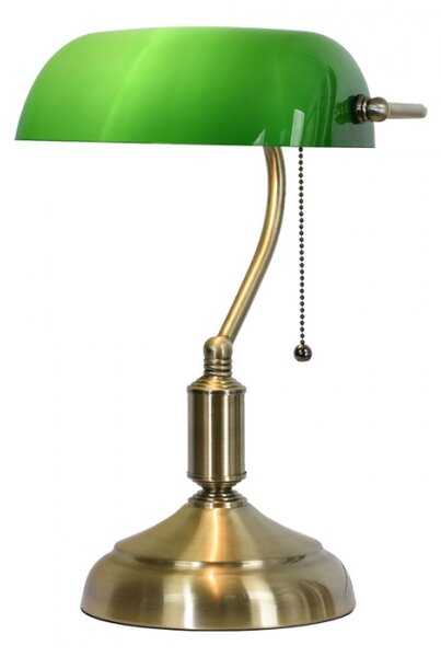 Stolní lampa se zeleným skleněným stínidlem GreenBank – 27x17x41 cm