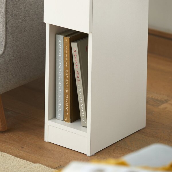 Sobuy Fbt111-Wn X2 Noční Stolek Sada 2 Rozkládací Stolek Odkládací Stolek Noční Stolek Bílá 20X60X35Cm