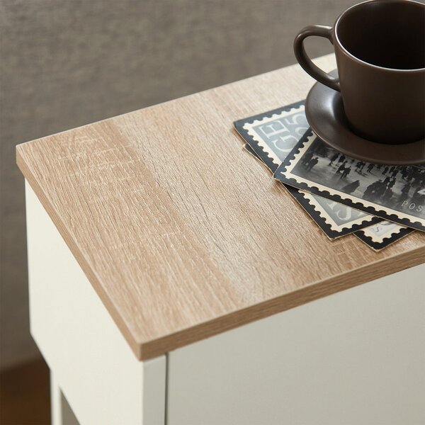Sobuy Fbt111-Wn X2 Noční Stolek Sada 2 Rozkládací Stolek Odkládací Stolek Noční Stolek Bílá 20X60X35Cm