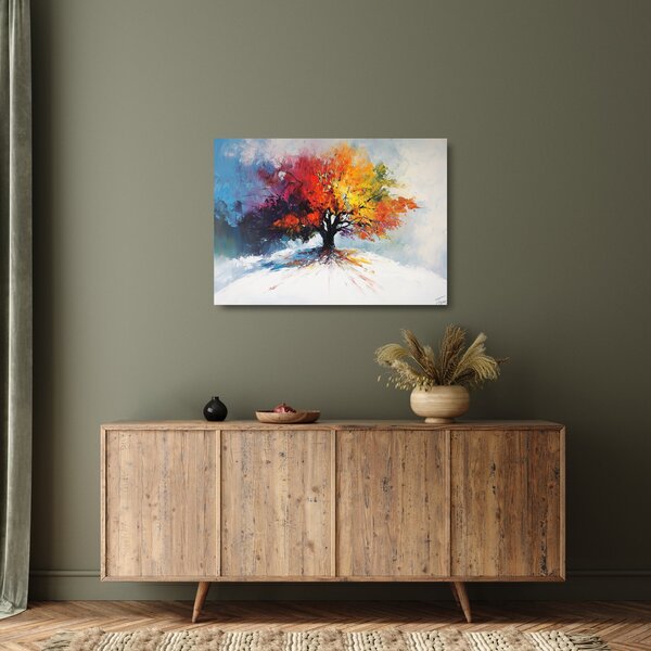 Skleněný obraz - Pestrobarevný strom (70x50 cm)