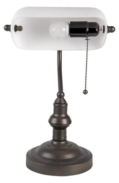 Kovová stolní lampa s bílým stínidlem Sinjon – 27x40 cm