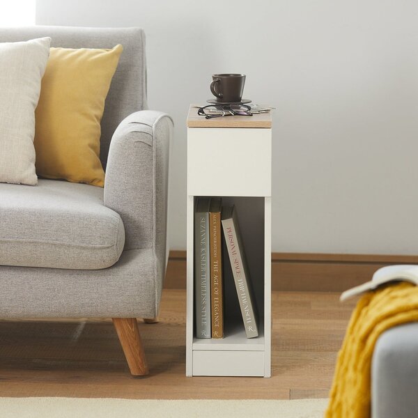 Sobuy Fbt111-Wn X2 Noční Stolek Sada 2 Rozkládací Stolek Odkládací Stolek Noční Stolek Bílá 20X60X35Cm