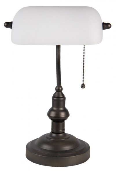 Kovová stolní lampa s bílým stínidlem Sinjon – 27x40 cm