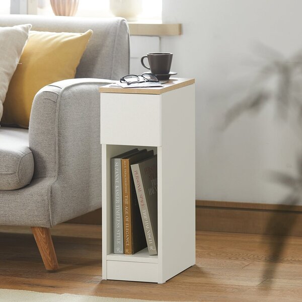 Sobuy Fbt111-Wn X2 Noční Stolek Sada 2 Rozkládací Stolek Odkládací Stolek Noční Stolek Bílá 20X60X35Cm