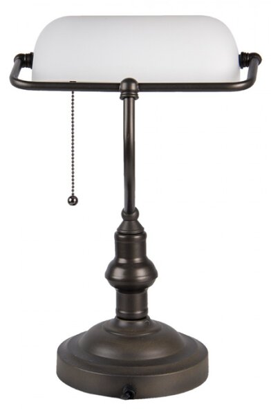 Kovová stolní lampa s bílým stínidlem Sinjon – 27x40 cm