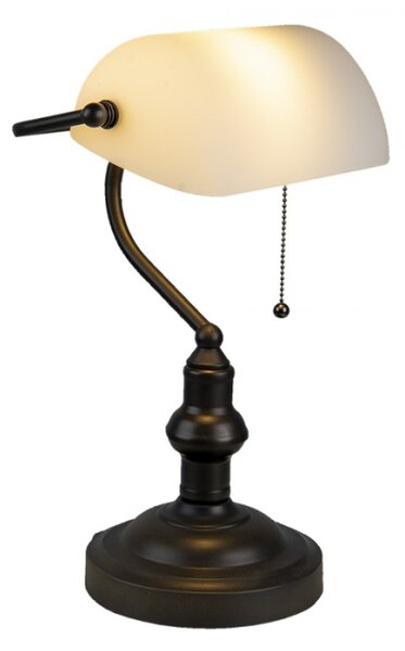 Kovová stolní lampa s bílým stínidlem Sinjon – 27x40 cm
