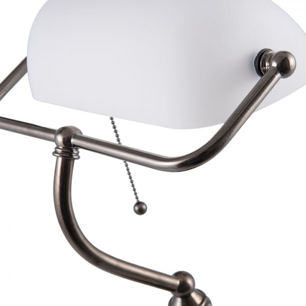 Stolní bankovní lampa WhiteBank – 27x23x42 cm