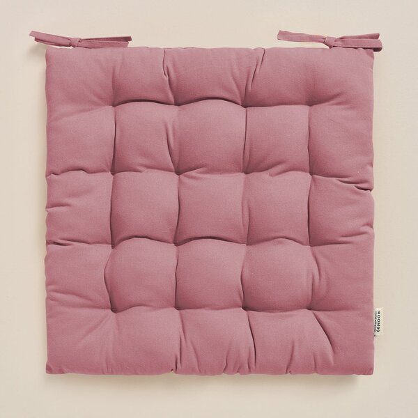 Room99 Polštář na židle/Podsedák s vázáním Carmen 40 x 40 cm Bavlna Jednobarevný Barva: Růžová