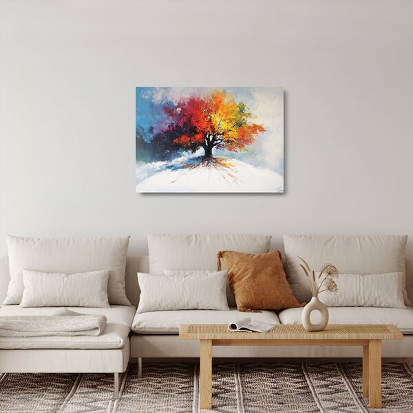 Skleněný obraz - Pestrobarevný strom (70x50 cm)