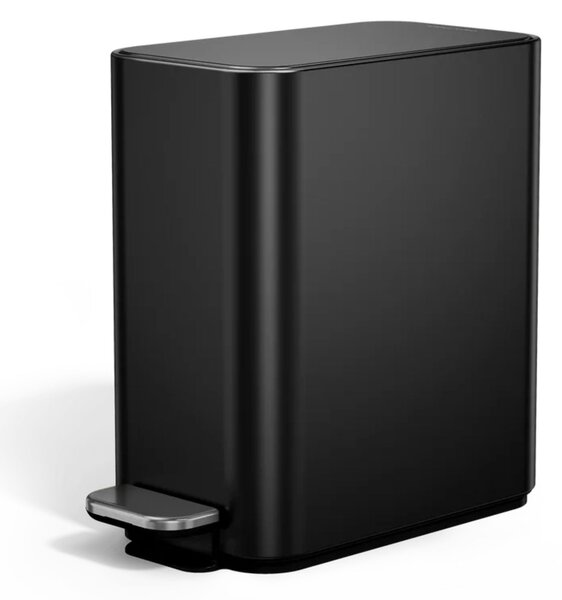 Pedálový úzký odpadkový koš Simplehuman – 5 l, matná černá ocel