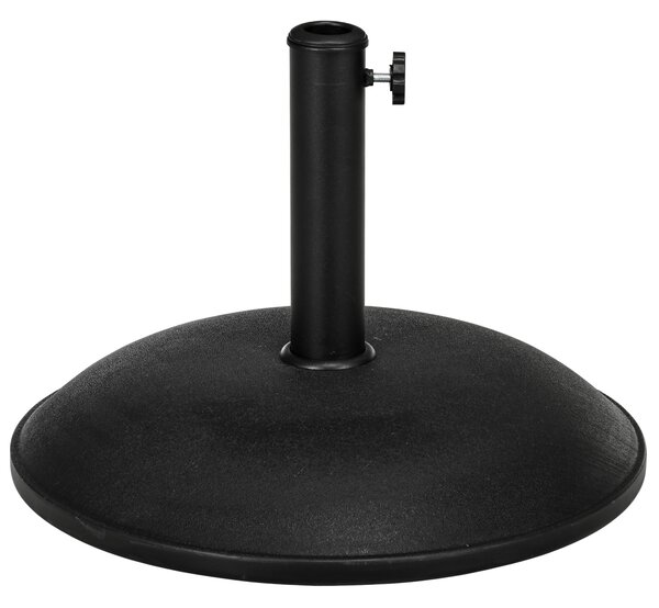 Stojan na slunečník Outsunny z nerezové oceli s rukojeťmi, polokruhový držák na slunečník, zátěž pro slunečníky Ø3.8-Ø4.8 cm, pro balkon, terasu, zahr