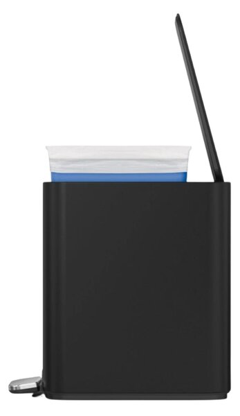 Pedálový úzký odpadkový koš Simplehuman – 5 l, matná černá ocel