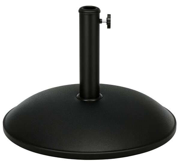 Stojan na slunečník Outsunny z nerezové oceli s rukojeťmi, polokruhový držák na slunečník, zátěž pro slunečníky Ø3.8-Ø4.8 cm, pro balkon, terasu, zahr