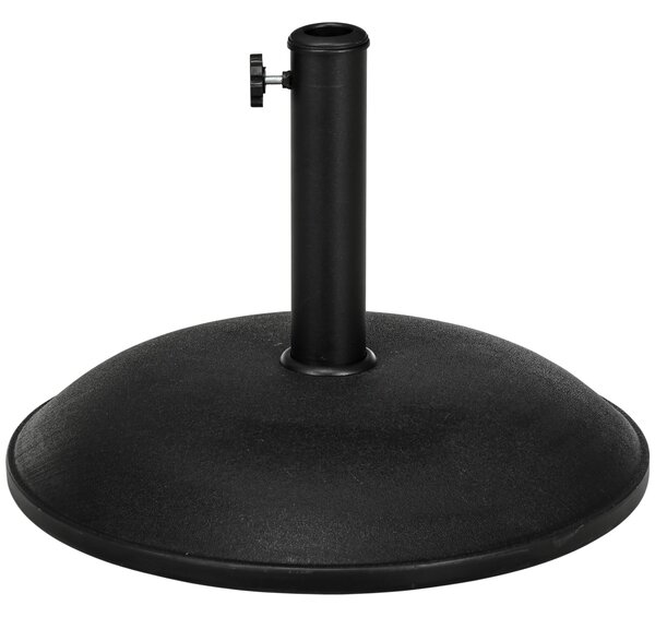 Stojan na slunečník Outsunny z nerezové oceli s rukojeťmi, polokruhový držák na slunečník, zátěž pro slunečníky Ø3.8-Ø4.8 cm, pro balkon, terasu, zahr
