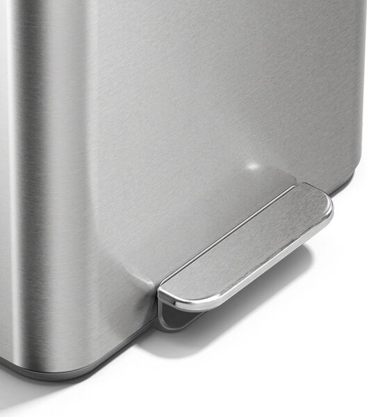 Simplehuman pedálový odpadkový koš na tříděný odpad DUAL MINI, 15 L, nerezová ocel
