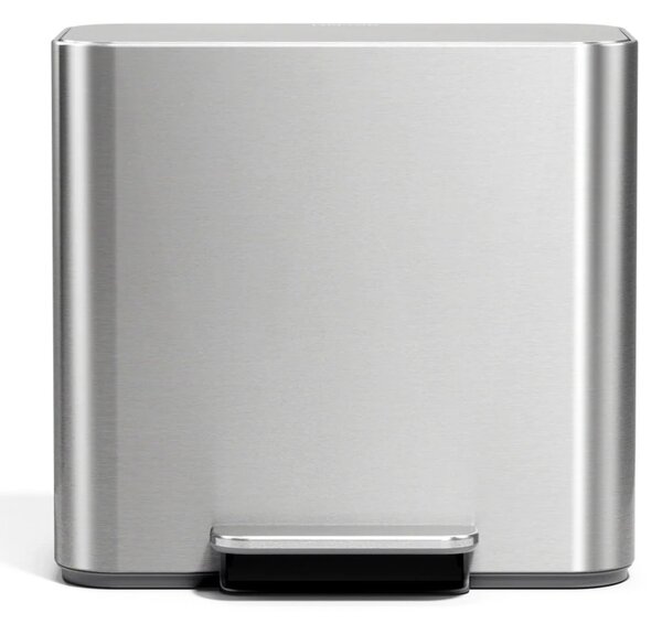 Simplehuman pedálový odpadkový koš na tříděný odpad DUAL MINI, 15 L, nerezová ocel