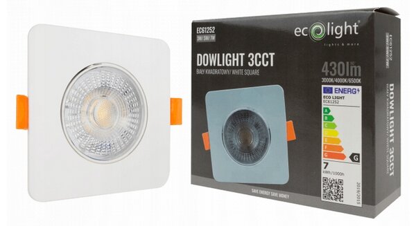 ECOLIGHT 6x halogenové LED stropní svítidlo zapuštěné CCT