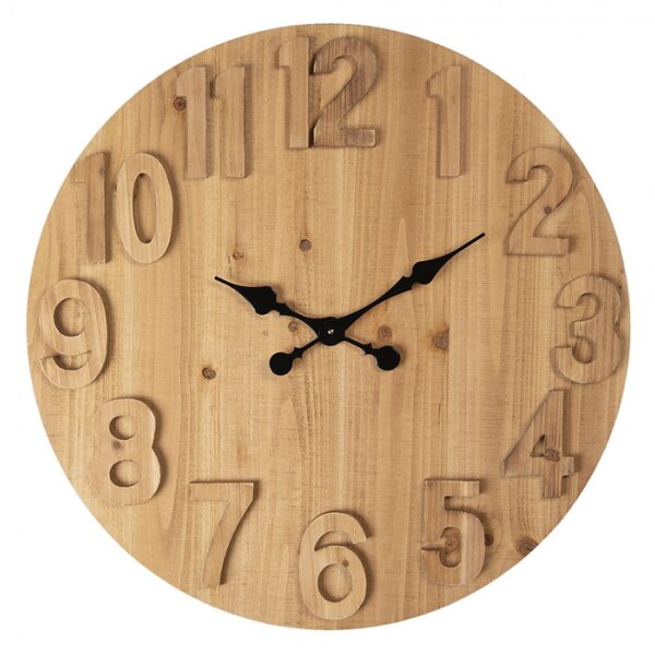 Velké dřevěné nástěnné hodiny Wigburg – 70x5 cm