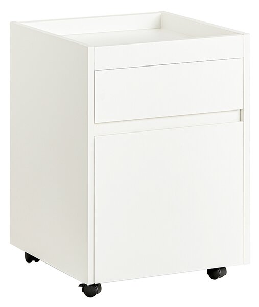 Sobuy Fbt121-W Kancelářský Vozík Boční Vozík Odkládací Stolek Bílý 40X54X40Cm