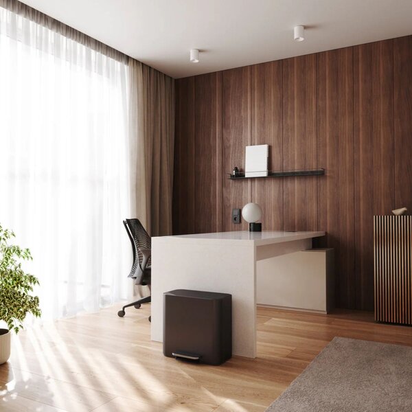 Simplehuman pedálový odpadkový koš na tříděný odpad DUAL MINI, 15 L, matná černá ocel