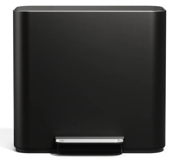 Simplehuman pedálový odpadkový koš na tříděný odpad DUAL MINI, 15 L, matná černá ocel