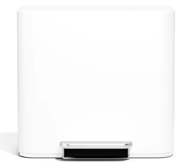 Simplehuman pedálový odpadkový koš na tříděný odpad DUAL MINI, 15 L, bílá ocel