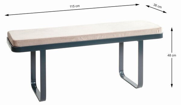 SEDACÍ LAVICE, kov, textil, 115/48/36 cm - Taburety, Online Only
