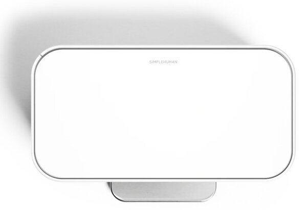 Simplehuman pedálový odpadkový koš na tříděný odpad DUAL MINI, 15 L, bílá ocel