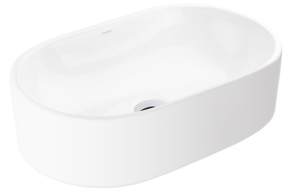 Ksuro 101 umyvadlo 51.5x32.5 cm oválné na pult bílá lesk 20005000