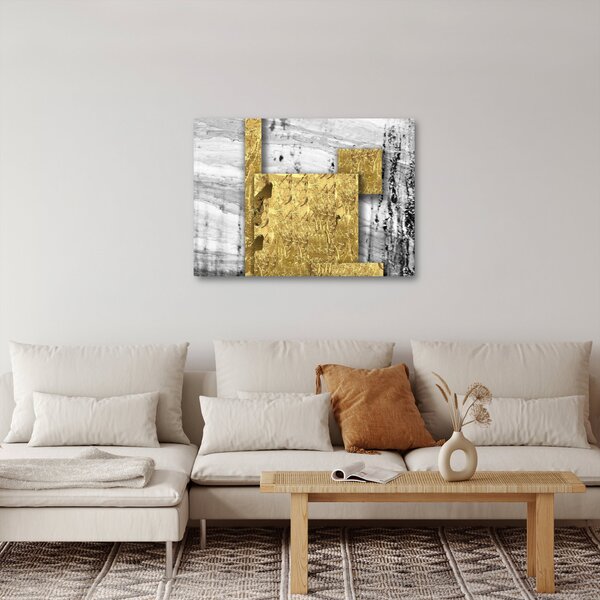 Obraz - Zlaté čtverce N⁰1 (70x50 cm)