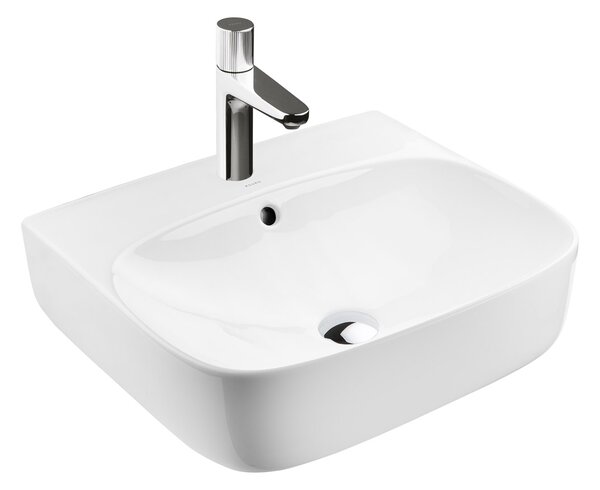 Ksuro 107 umyvadlo 50x44.5 cm obdélníkový na pult bílá lesk 21002000