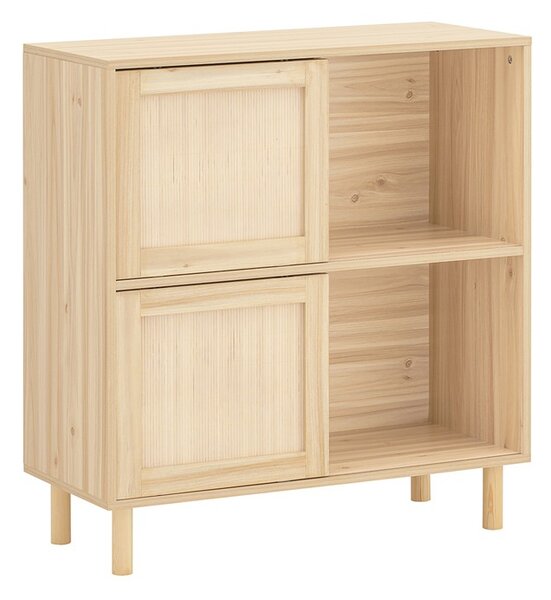 Sobuy Fsb87-N Sideboard S Posuvnými Dveřmi Kuchyňská Skříň Odkládací Skříňka Nízká Komoda Přírodní